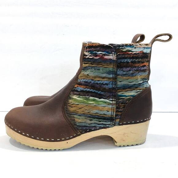 Scandic Edith Hippie Yarn Mid Heel Zipper Clog Boots - Picture 2 of 11